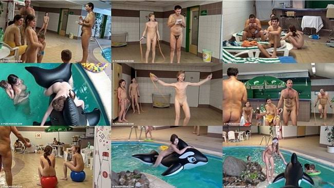 Pure Nudism video - Nudists indoor dolphin ride [家族のヌーディズム]